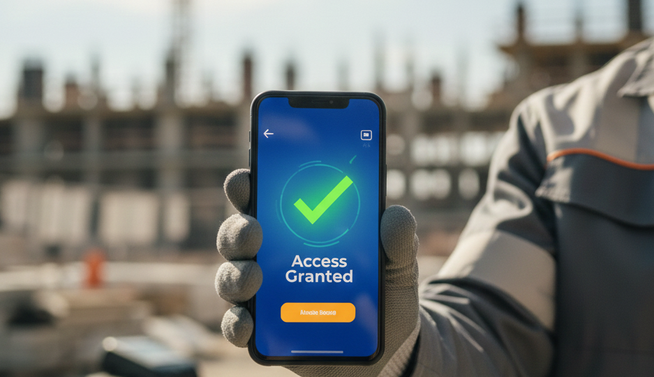 Badge digitale in cantiere